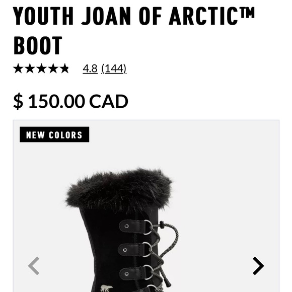 SOREL Joan of Arctic Youth Size 5. Black. Great shape- worn for one season - Picture 10 of 10